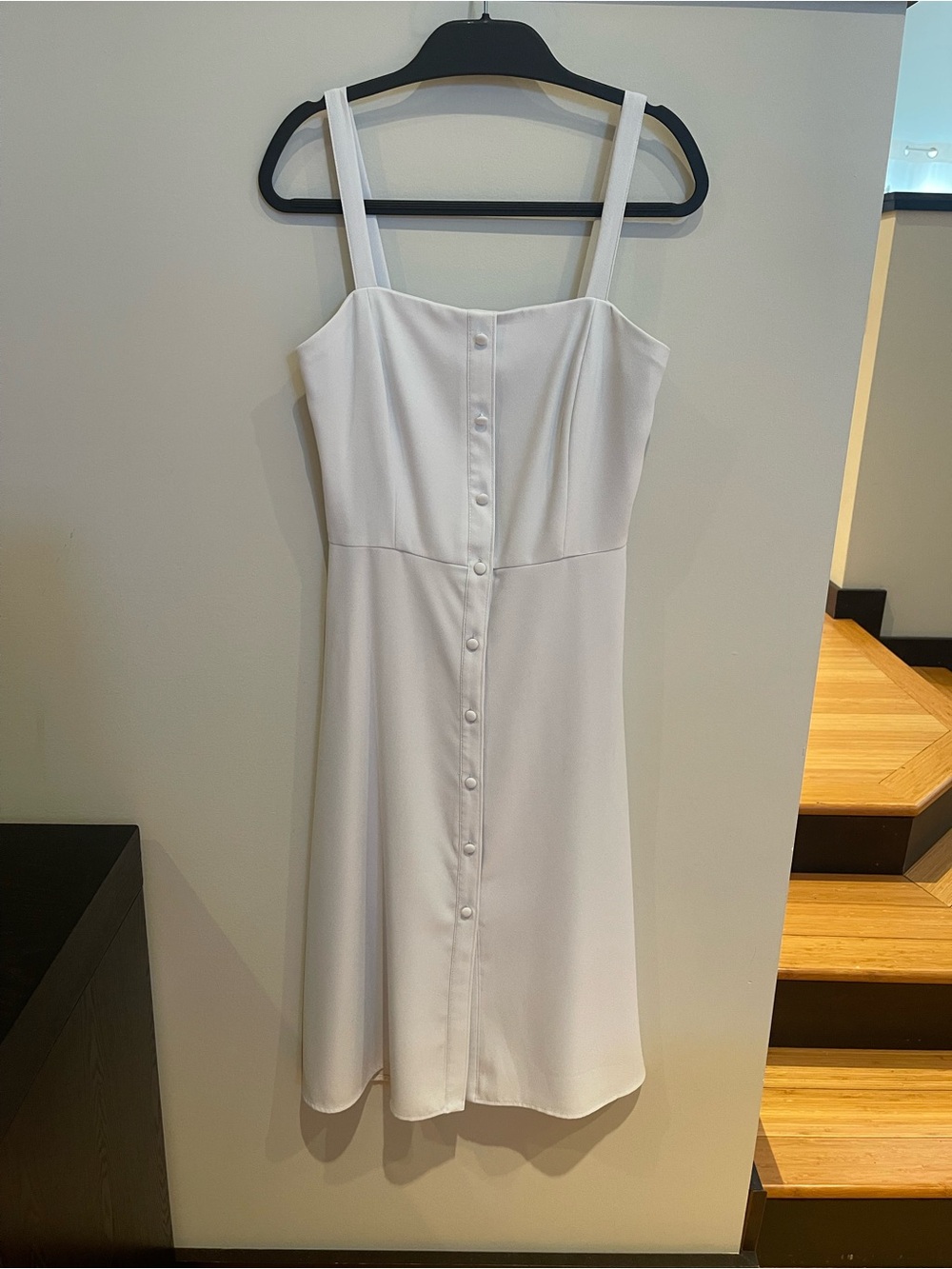 Gianni Bini Light Blue Button-Front Midi Dress with Slim Straps